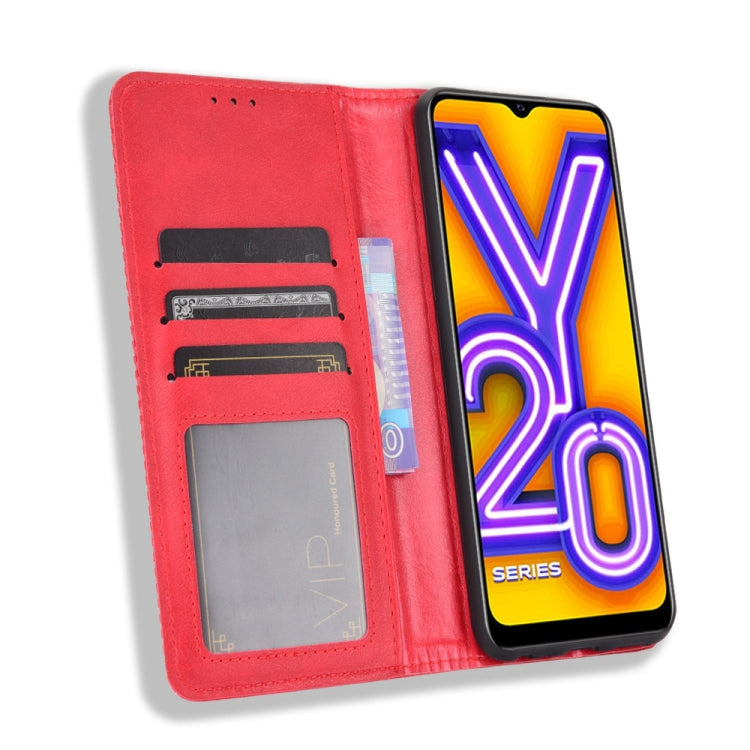 For vivo Y20/ Y20i Magnetic Buckle Retro Crazy Horse Texture Horizontal Flip Leather Case , with Holder & Card Slots & Photo Frame
