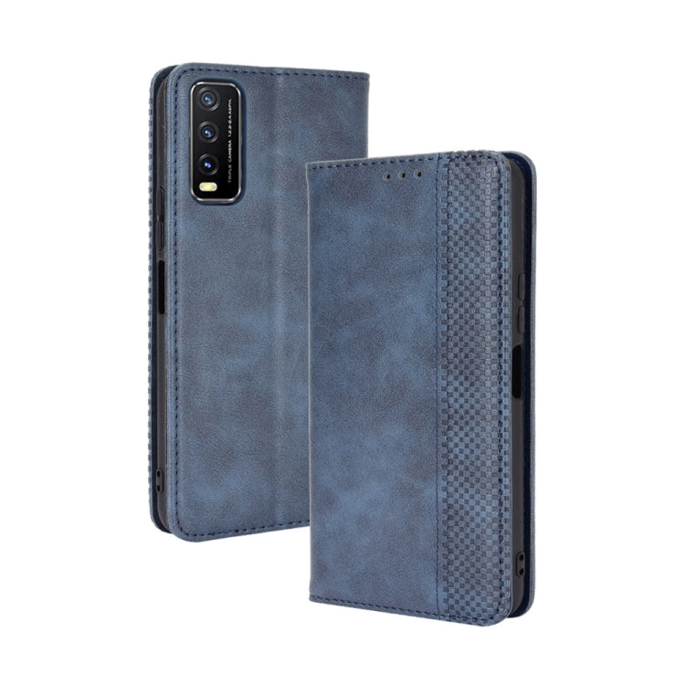 For vivo Y20/ Y20i Magnetic Buckle Retro Crazy Horse Texture Horizontal Flip Leather Case , with Holder & Card Slots & Photo Frame