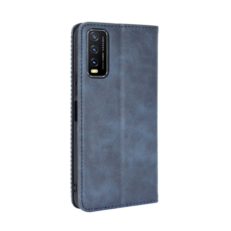 For vivo Y20/ Y20i Magnetic Buckle Retro Crazy Horse Texture Horizontal Flip Leather Case , with Holder & Card Slots & Photo Frame