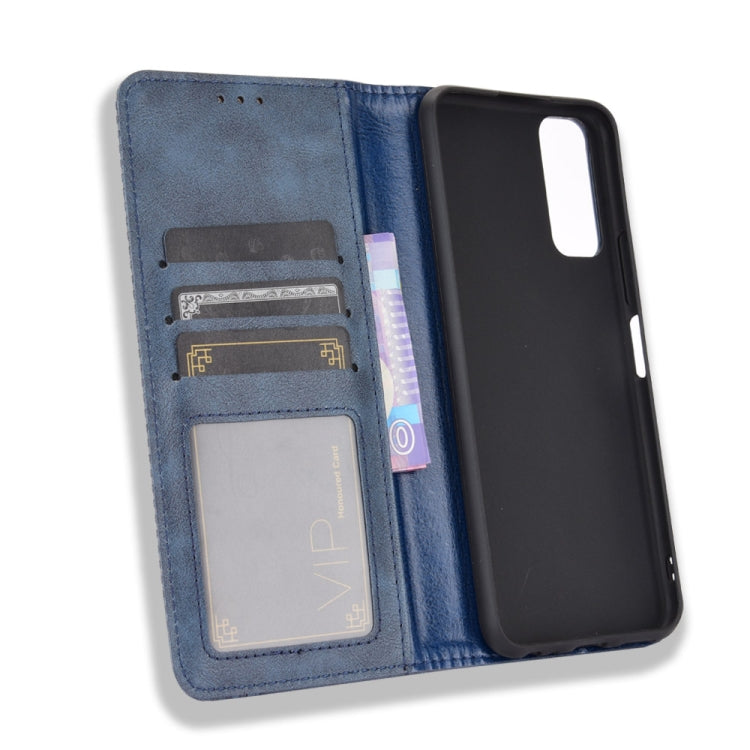 For vivo Y20/ Y20i Magnetic Buckle Retro Crazy Horse Texture Horizontal Flip Leather Case , with Holder & Card Slots & Photo Frame