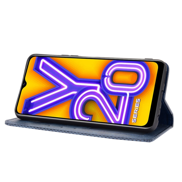 For vivo Y20/ Y20i Magnetic Buckle Retro Crazy Horse Texture Horizontal Flip Leather Case , with Holder & Card Slots & Photo Frame