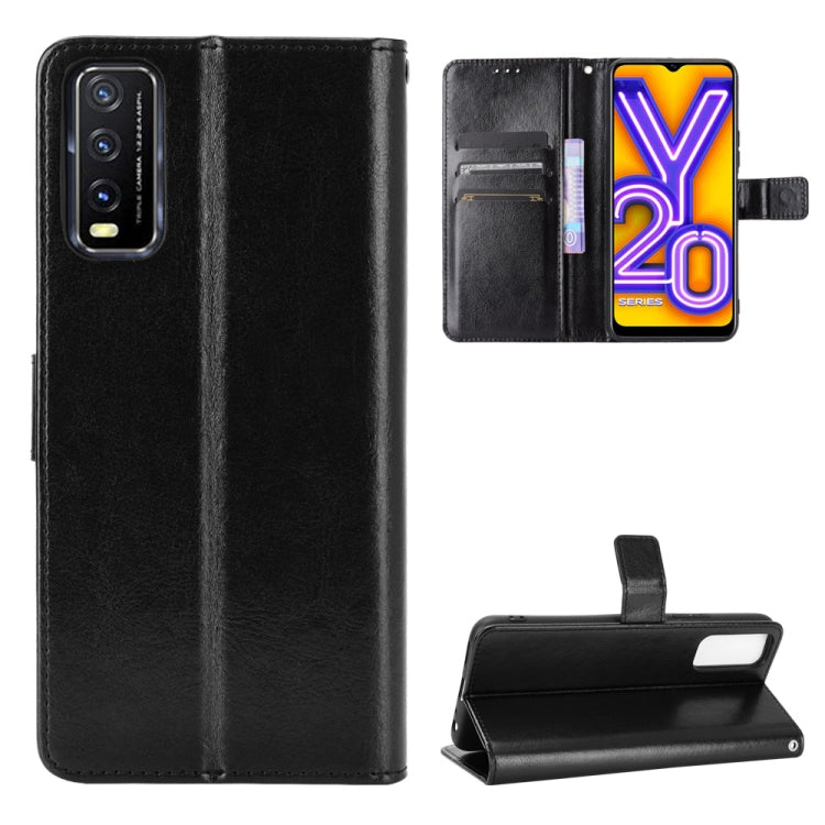 For VIVO Y20 2020/ Y20i Retro Crazy Horse Texture Horizontal Flip Leather Case , with Holder & Card Slots & Photo Frame