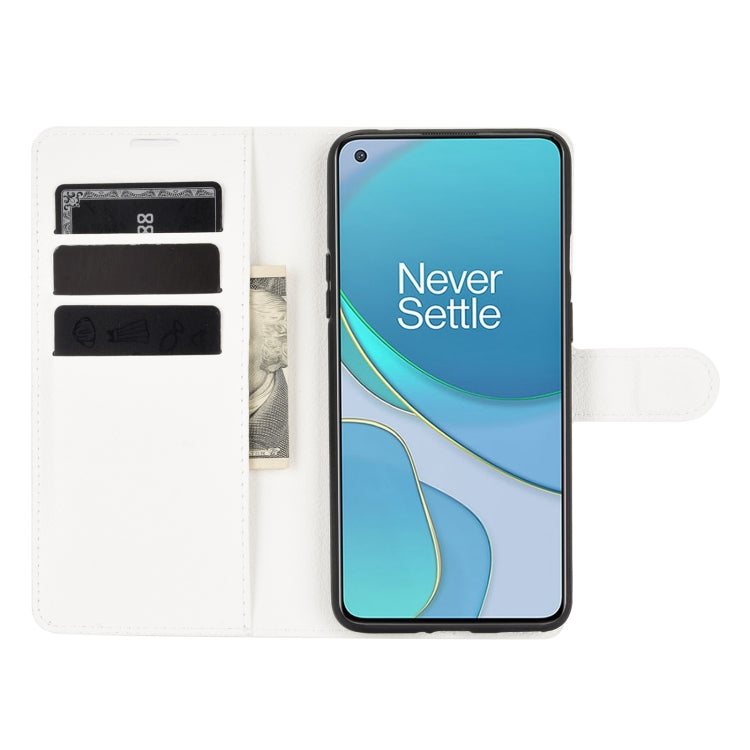 For OnePlus 8T Litchi Texture Horizontal Flip Protective Case with Holder & Card Slots & Wallet