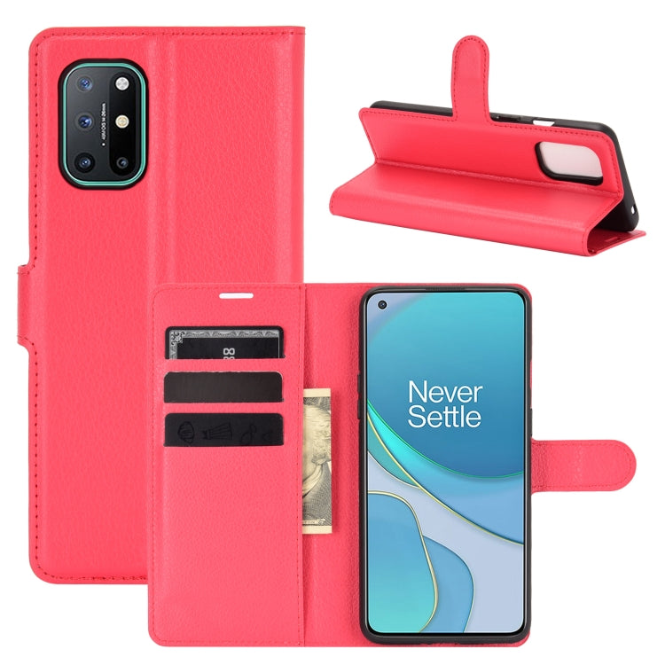 For OnePlus 8T Litchi Texture Horizontal Flip Protective Case with Holder & Card Slots & Wallet