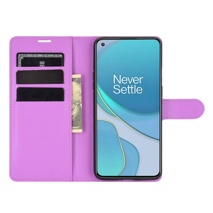 For OnePlus 8T Litchi Texture Horizontal Flip Protective Case with Holder & Card Slots & Wallet