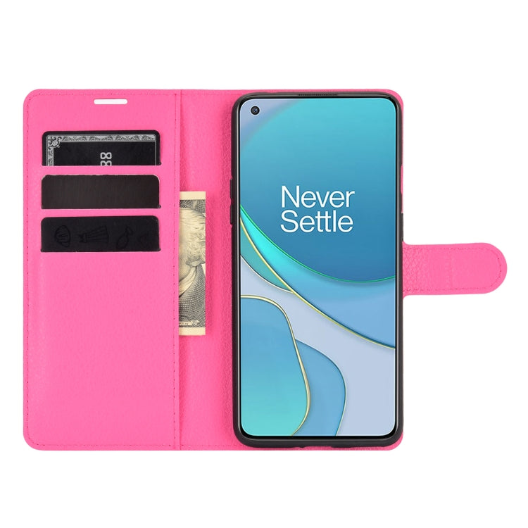 For OnePlus 8T Litchi Texture Horizontal Flip Protective Case with Holder & Card Slots & Wallet