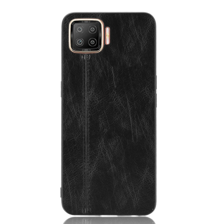 For OPPO F17/A73 Shockproof Sewing Cow Pattern Skin PC + PU + TPU Case