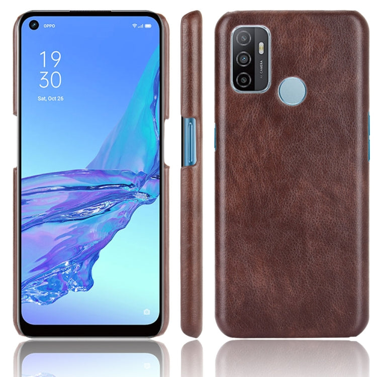 For OPPO A53 (2020) / A32 (2020) Shockproof Litchi Texture PC + PU Case