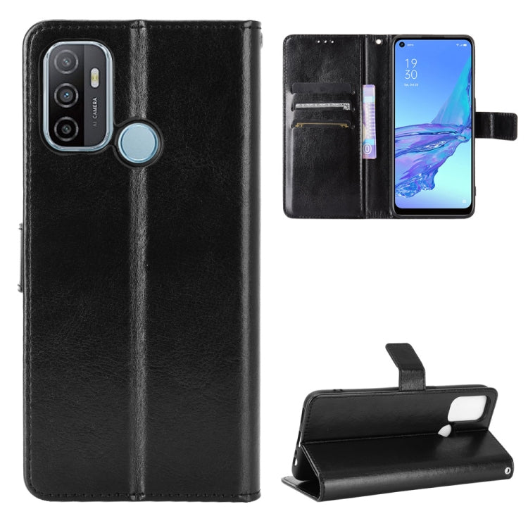 For OPPO A53 2020 / A53S 2020 / A33 Retro Crazy Horse Texture Horizontal Flip Leather Case with Holder & Card Slots