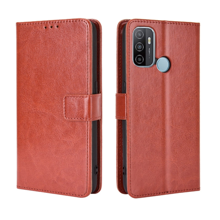 For OPPO A53 2020 / A53S 2020 / A33 Retro Crazy Horse Texture Horizontal Flip Leather Case with Holder & Card Slots