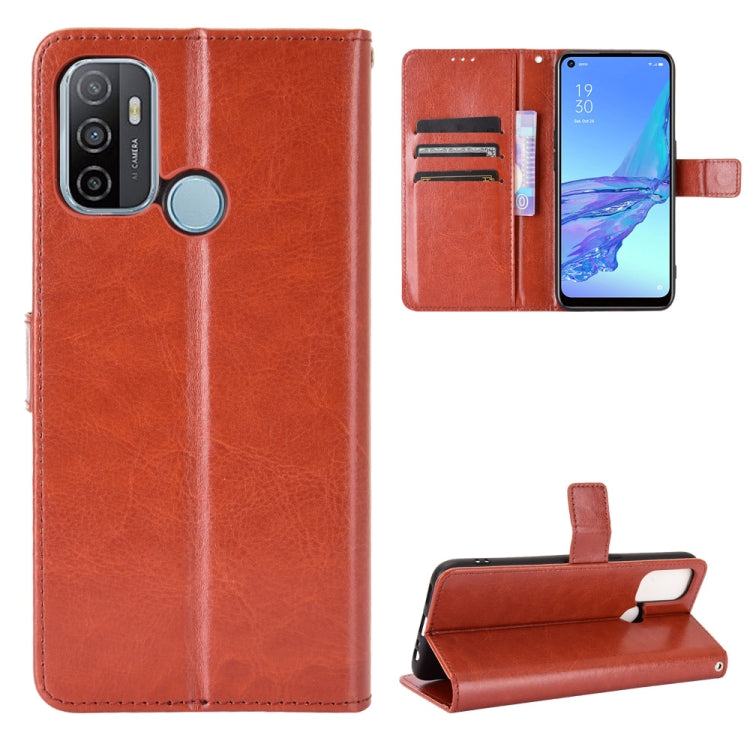 For OPPO A53 2020 / A53S 2020 / A33 Retro Crazy Horse Texture Horizontal Flip Leather Case with Holder & Card Slots