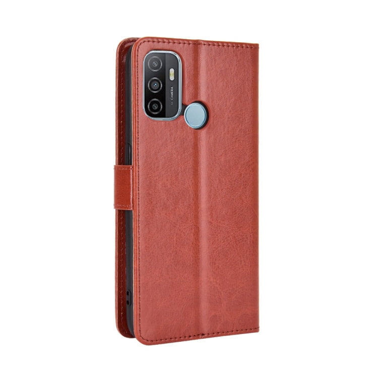 For OPPO A53 2020 / A53S 2020 / A33 Retro Crazy Horse Texture Horizontal Flip Leather Case with Holder & Card Slots