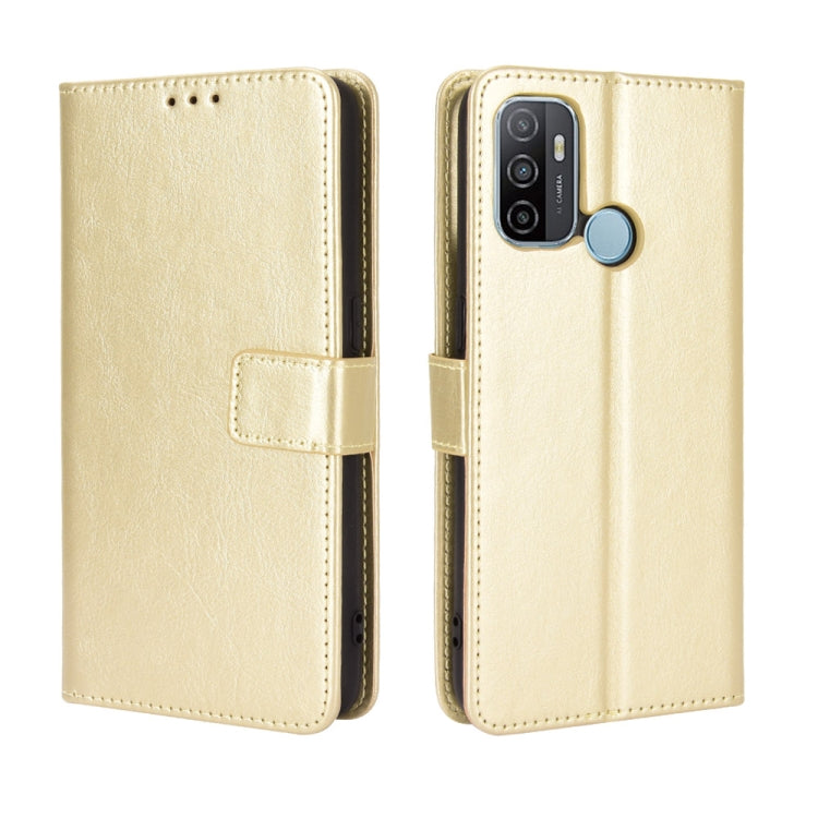 For OPPO A53 2020 / A53S 2020 / A33 Retro Crazy Horse Texture Horizontal Flip Leather Case with Holder & Card Slots