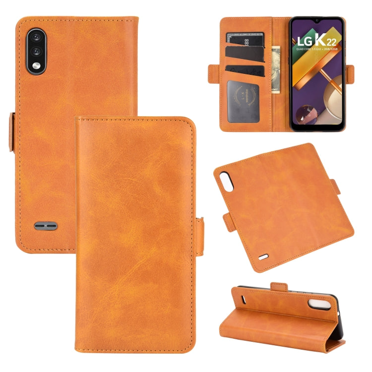 For LG K22 Dual-side Magnetic Buckle Horizontal Flip Leather Case with Holder & Card Slots & Wallet