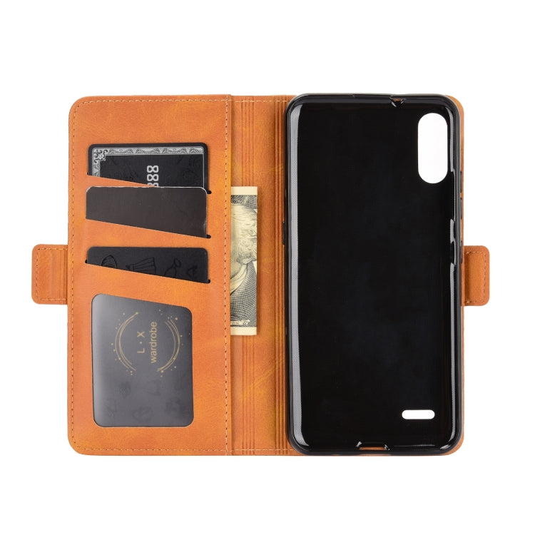 For LG K22 Dual-side Magnetic Buckle Horizontal Flip Leather Case with Holder & Card Slots & Wallet