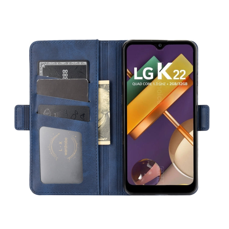 For LG K22 Dual-side Magnetic Buckle Horizontal Flip Leather Case with Holder & Card Slots & Wallet