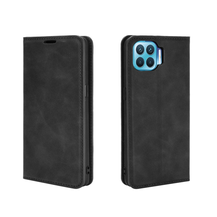 For OPPO F17 Pro Retro-skin Business Magnetic Suction Leather Case with Holder & Card Slots & Wallet