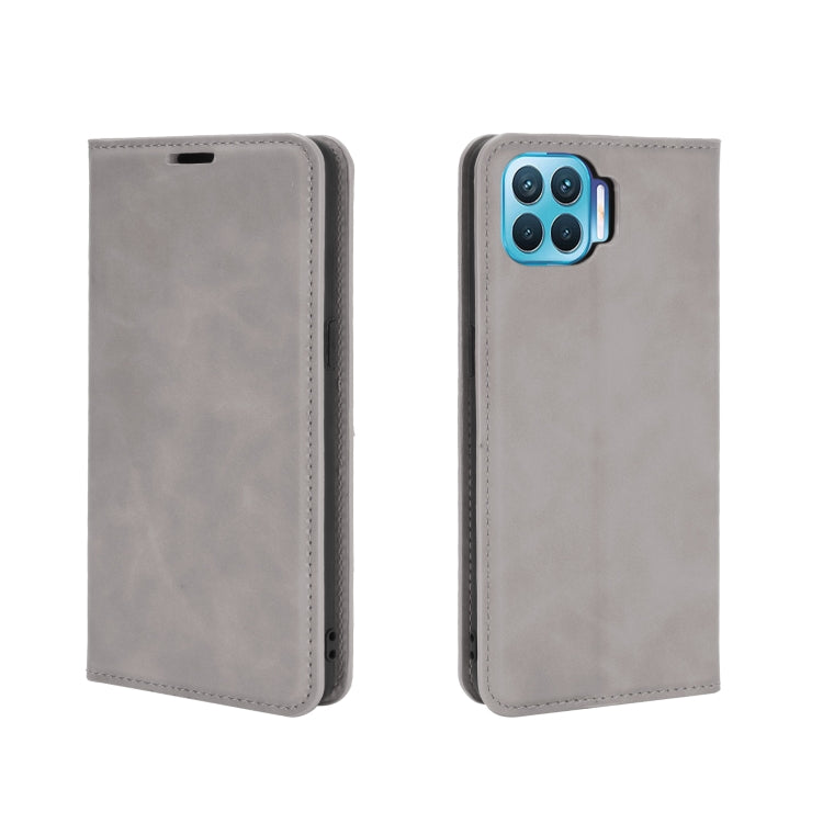 For OPPO F17 Pro Retro-skin Business Magnetic Suction Leather Case with Holder & Card Slots & Wallet