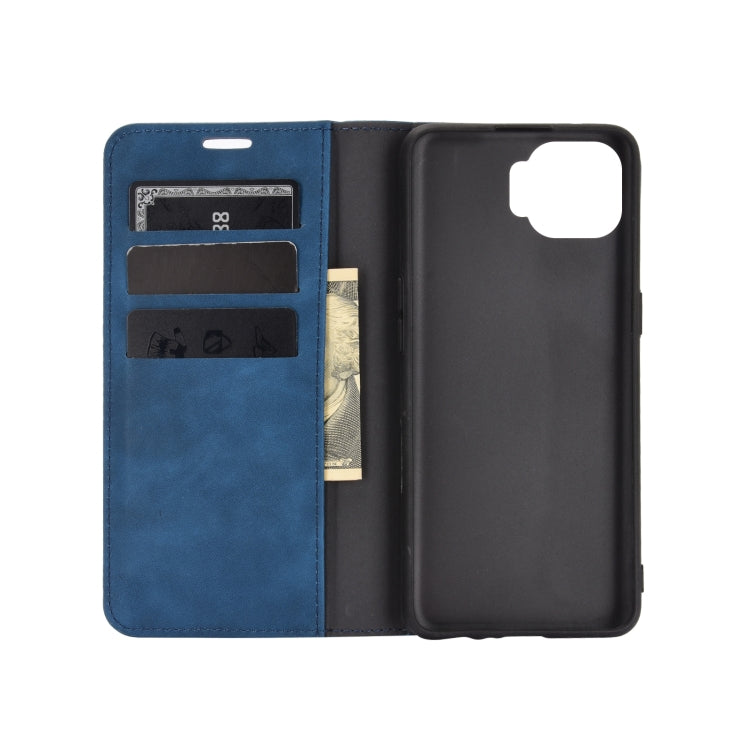 For OPPO F17 Pro Retro-skin Business Magnetic Suction Leather Case with Holder & Card Slots & Wallet