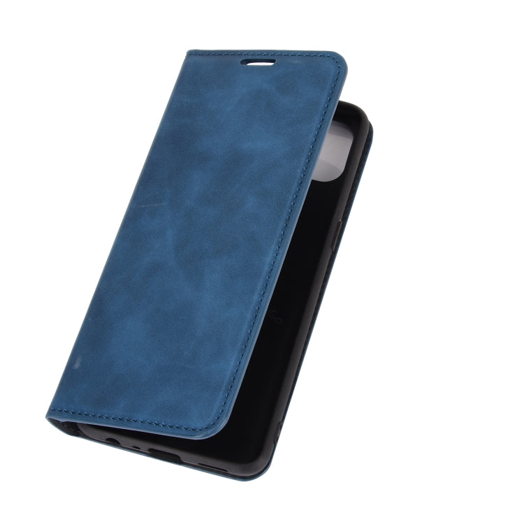 For OPPO F17 Pro Retro-skin Business Magnetic Suction Leather Case with Holder & Card Slots & Wallet