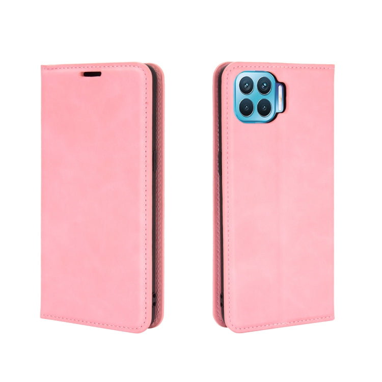 For OPPO F17 Pro Retro-skin Business Magnetic Suction Leather Case with Holder & Card Slots & Wallet