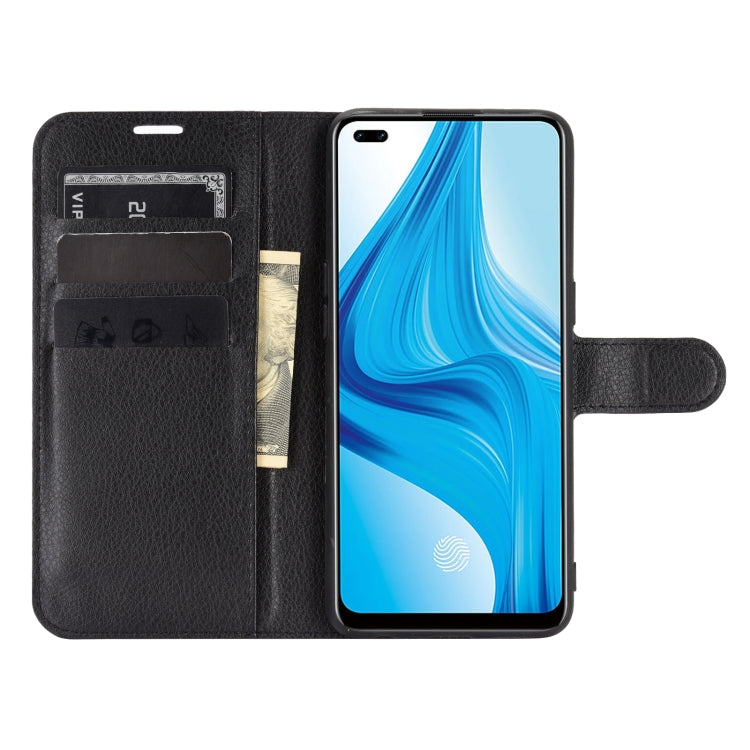 For OPPO F17 Pro Litchi Texture Horizontal Flip Protective Case with Holder & Card Slots & Wallet