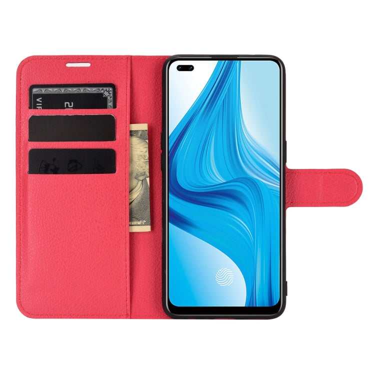 For OPPO F17 Pro Litchi Texture Horizontal Flip Protective Case with Holder & Card Slots & Wallet