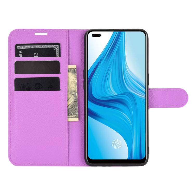 For OPPO F17 Pro Litchi Texture Horizontal Flip Protective Case with Holder & Card Slots & Wallet