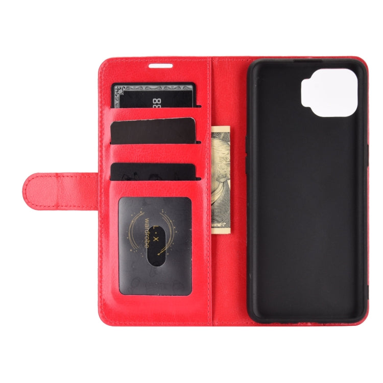 For OPPO F17 R64 Texture Single Horizontal Flip Protective Case with Holder & Card Slots & Wallet& Photo Frame