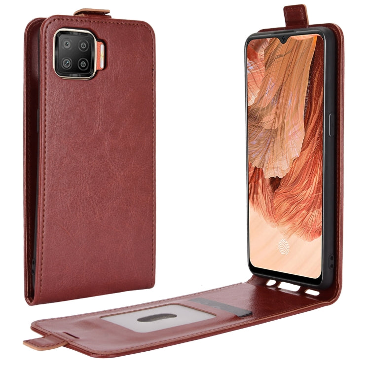 For OPPO F17 R64 Texture Single Vertical Flip Leather Protective Case with Card Slots & Photo Frame