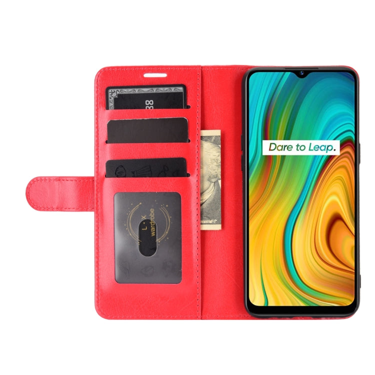 For OPPO Realme C3 without Fingerprint R64 Texture Single Horizontal Flip Protective Case with Holder & Card Slots & Wallet& Photo Frame