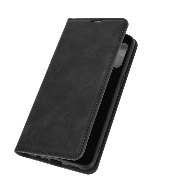 For OPPO Realme C3 without Fingerprint Retro-skin Business Magnetic Suction Leather Case with Holder & Card Slots & Wallet