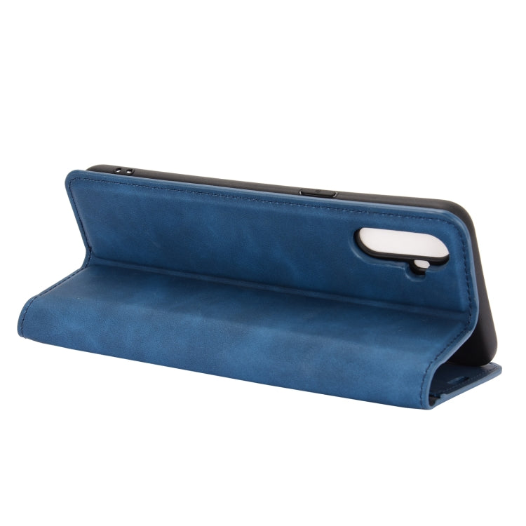 For OPPO Realme C3 without Fingerprint Retro-skin Business Magnetic Suction Leather Case with Holder & Card Slots & Wallet