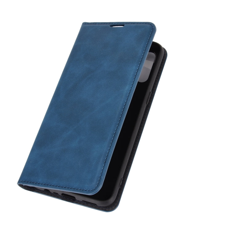 For OPPO Realme C3 without Fingerprint Retro-skin Business Magnetic Suction Leather Case with Holder & Card Slots & Wallet