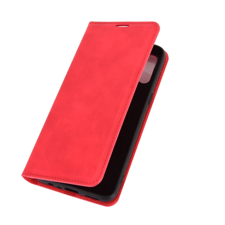For OPPO Realme C3 without Fingerprint Retro-skin Business Magnetic Suction Leather Case with Holder & Card Slots & Wallet