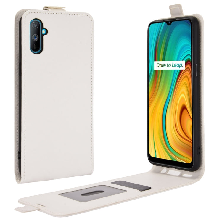 For OPPO Realme C3 without Fingerprint R64 Texture Single Vertical Flip Leather Protective Case with Card Slots & Photo Frame