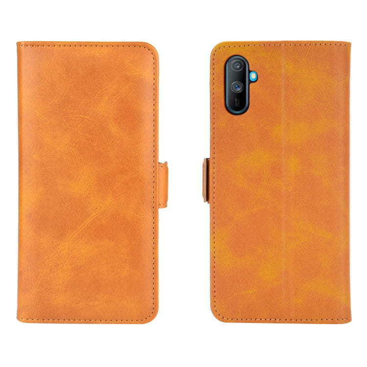 For OPPO Realme C3 without Fingerprint Dual-side Magnetic Buckle Horizontal Flip Leather Case with Holder & Card Slots & Wallet