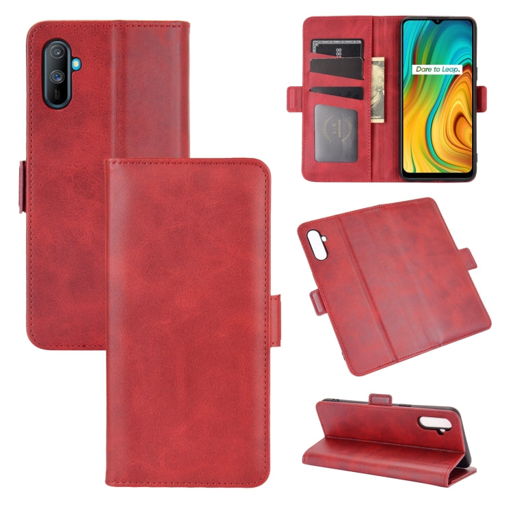 For OPPO Realme C3 without Fingerprint Dual-side Magnetic Buckle Horizontal Flip Leather Case with Holder & Card Slots & Wallet