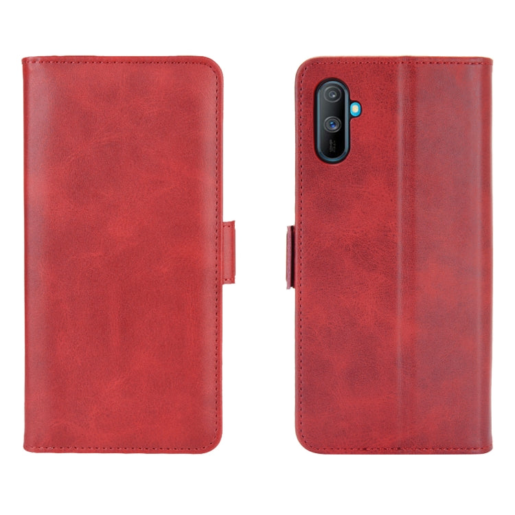 For OPPO Realme C3 without Fingerprint Dual-side Magnetic Buckle Horizontal Flip Leather Case with Holder & Card Slots & Wallet