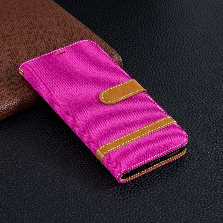 Color Matching Denim Texture Leather Case for Huawei Honor 8C, with Holder & Card Slots & Wallet & Lanyard