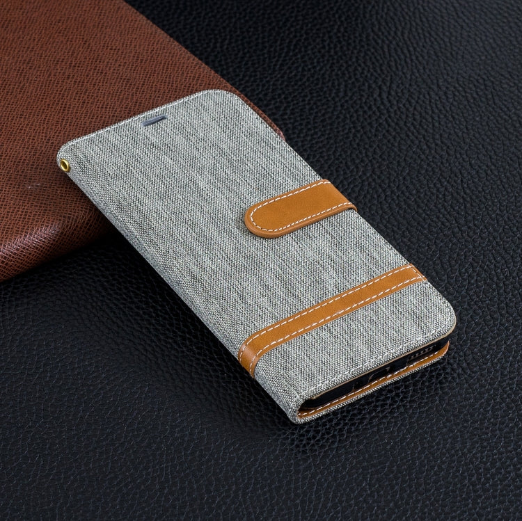 Color Matching Denim Texture Leather Case for Huawei Honor 8C, with Holder & Card Slots & Wallet & Lanyard