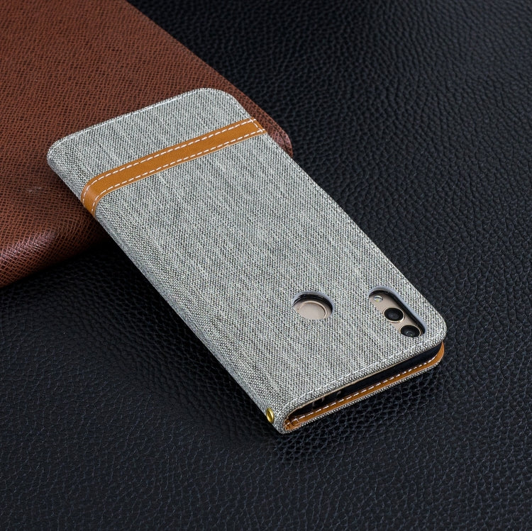 Color Matching Denim Texture Leather Case for Huawei Honor 8C, with Holder & Card Slots & Wallet & Lanyard