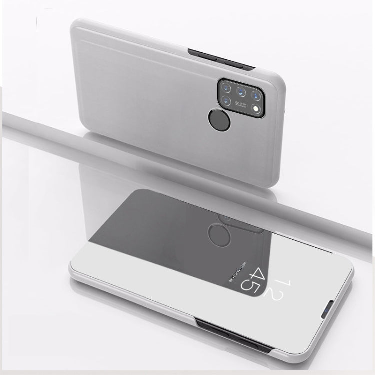 For OPPO Realme 7i/C17 Plated Mirror Horizontal Flip Leather Case with Holder