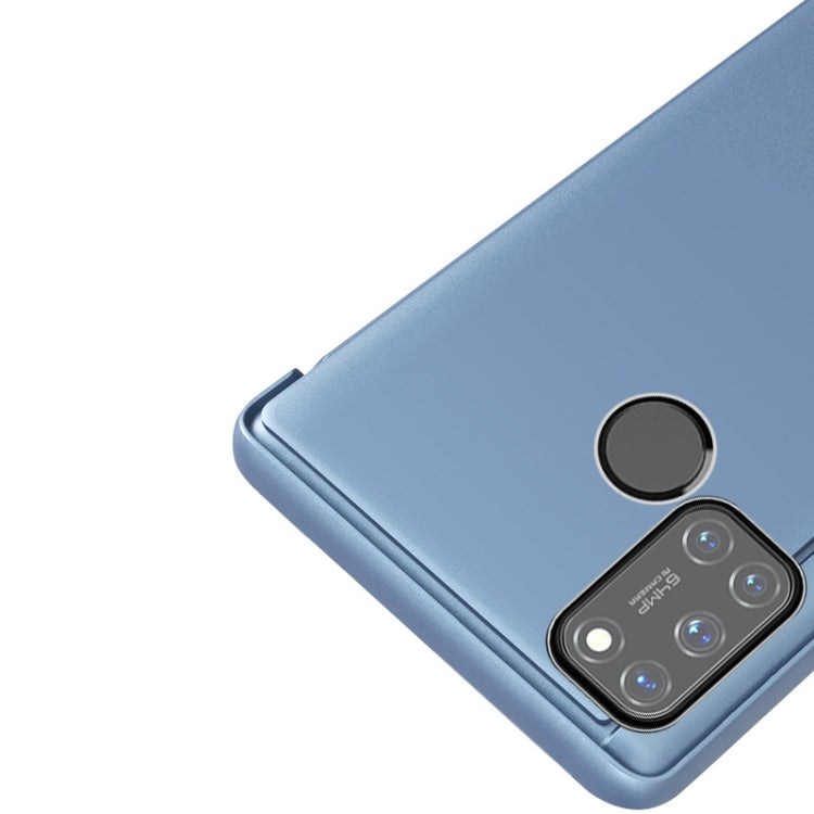 For OPPO Realme 7i/C17 Plated Mirror Horizontal Flip Leather Case with Holder