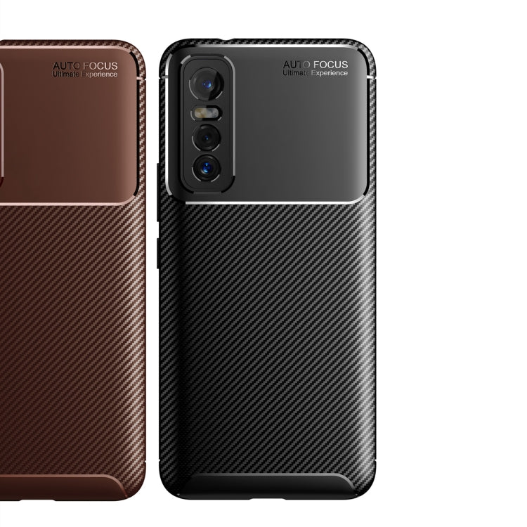 For vivo Y73s Carbon Fiber Texture Shockproof TPU Case