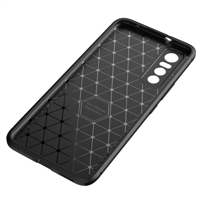 For vivo Y73s Carbon Fiber Texture Shockproof TPU Case