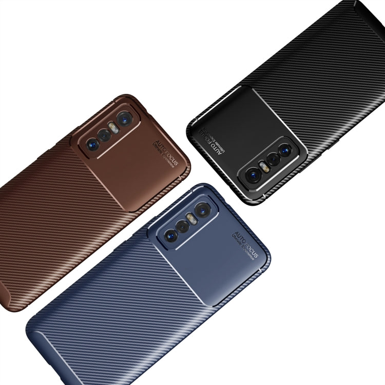 For vivo Y73s Carbon Fiber Texture Shockproof TPU Case