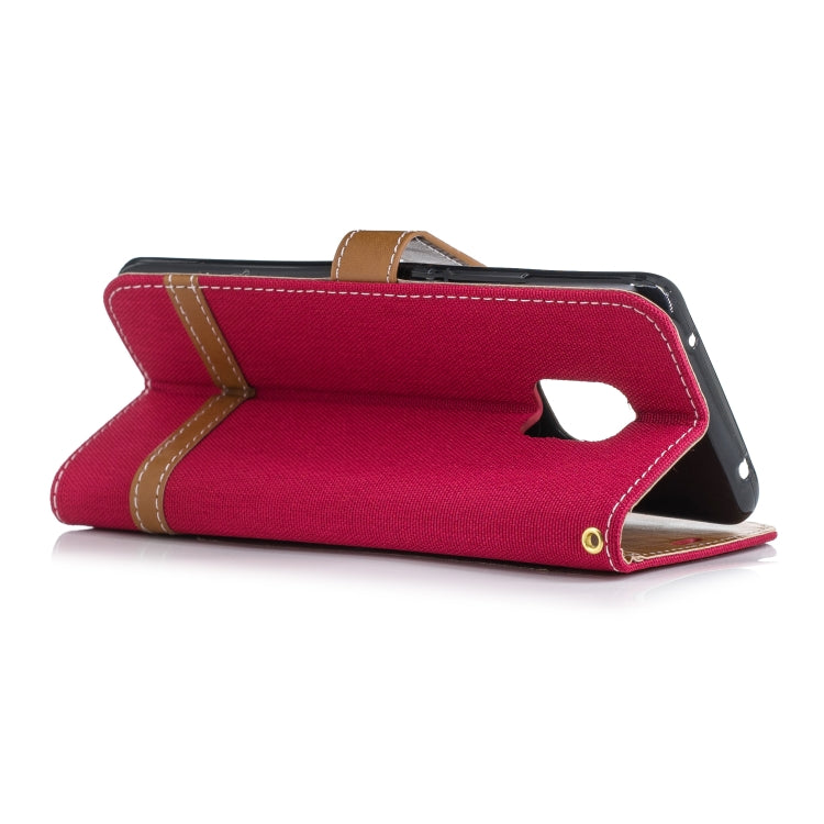 Color Matching Denim Texture Leather Case for Huawei Mate 20 Pro, with Holder & Card Slots & Wallet & Lanyard