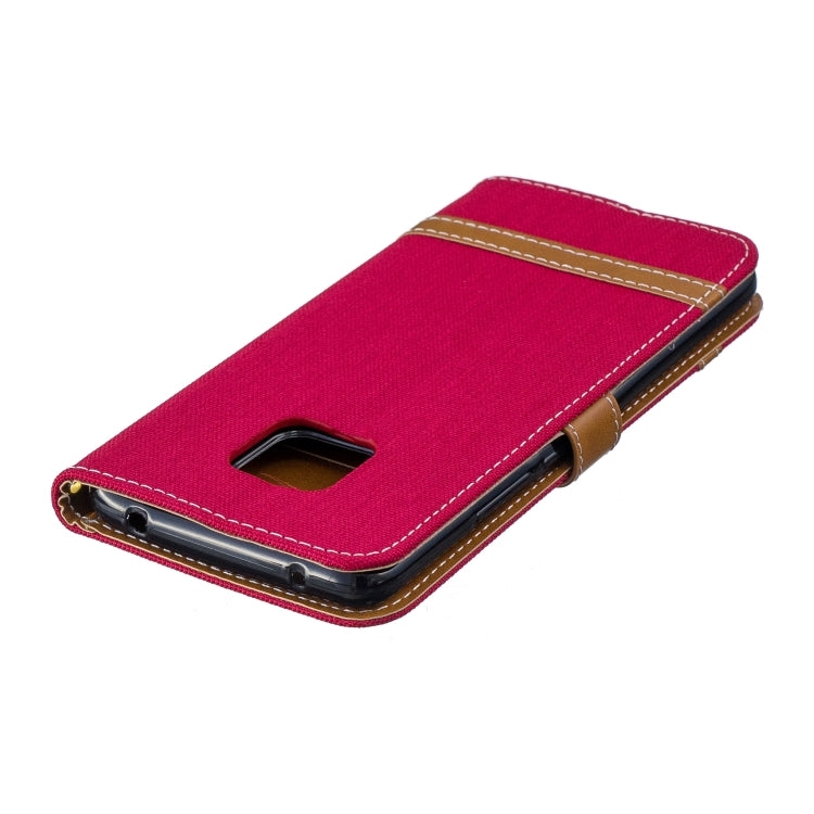 Color Matching Denim Texture Leather Case for Huawei Mate 20 Pro, with Holder & Card Slots & Wallet & Lanyard