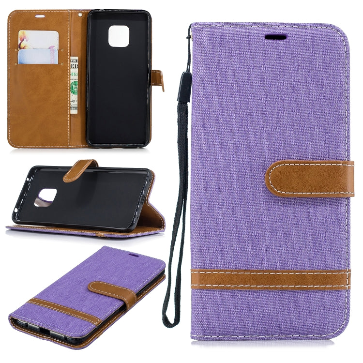 Color Matching Denim Texture Leather Case for Huawei Mate 20 Pro, with Holder & Card Slots & Wallet & Lanyard